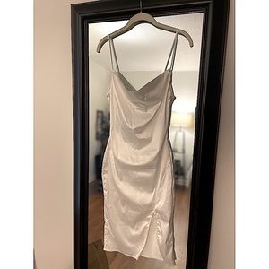 White Satin Slit Dress 🤍